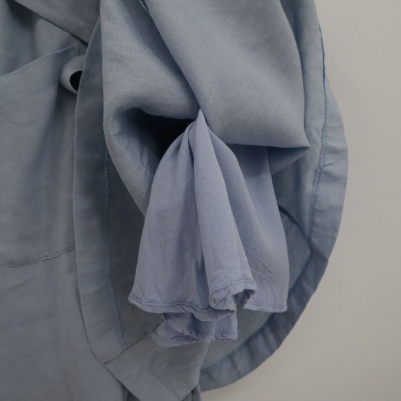 Olivaceous Linen Day Dress Womens S‎ Blue Bohemian Coastal Grandma Cottagecore - Picture 5 of 16